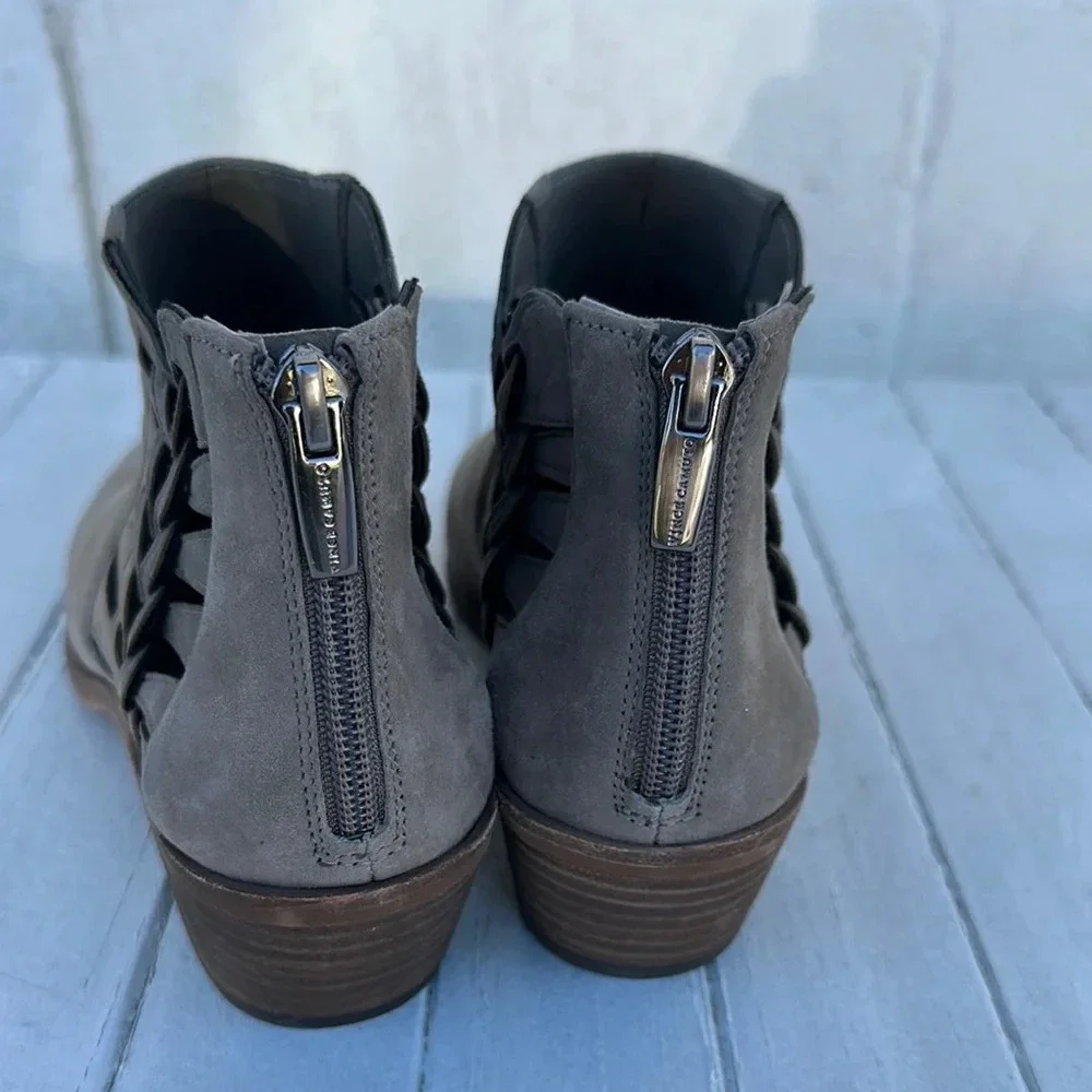 Vince Camuto Women's Prestetta Suede Cut-Out Ankle Bootie Gray Size 7.5